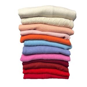 100% Cashmere Lot 12 Knit Jumpers Upcycle Cutter Sweaters Soft Girl Crafter Vtg